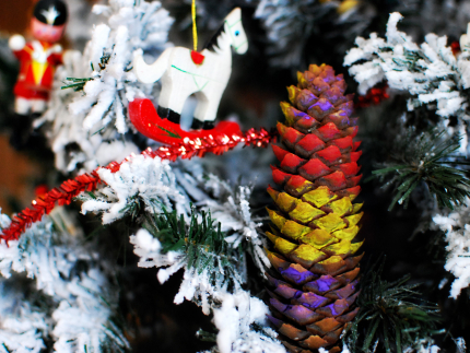 Hand painted pine cones for Christmas