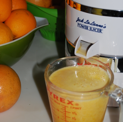 Making homemade orange juice