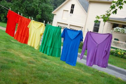 Rainbow Laundry on the Line