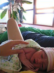 Woman and Baby after a homebirth