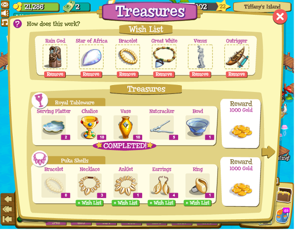 Treasure Collections on Treasure Isle