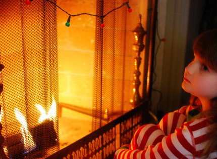 Sitting in front of the fire