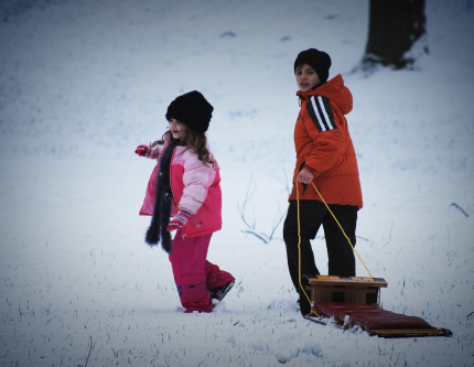 Kids Sledding