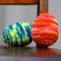 knitted wool easter eggs