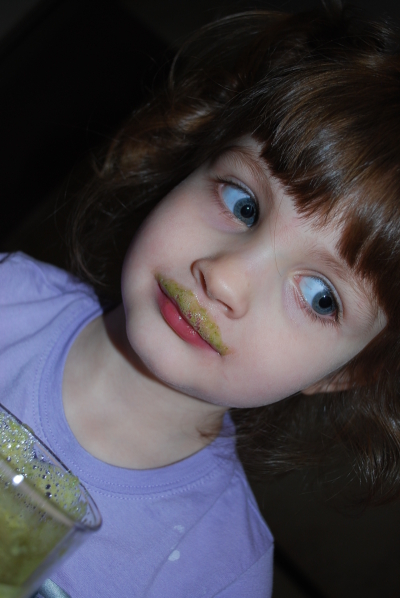 green smoothie moustache
