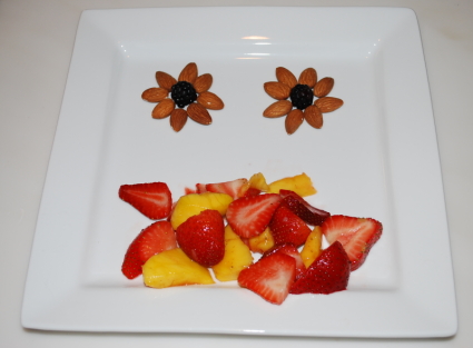 Fruit Salad and blackberry flowers
