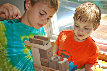 Playing with blocks and marbles