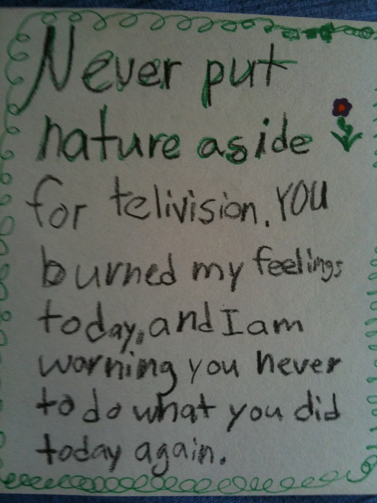 Nature Memo Written by Child